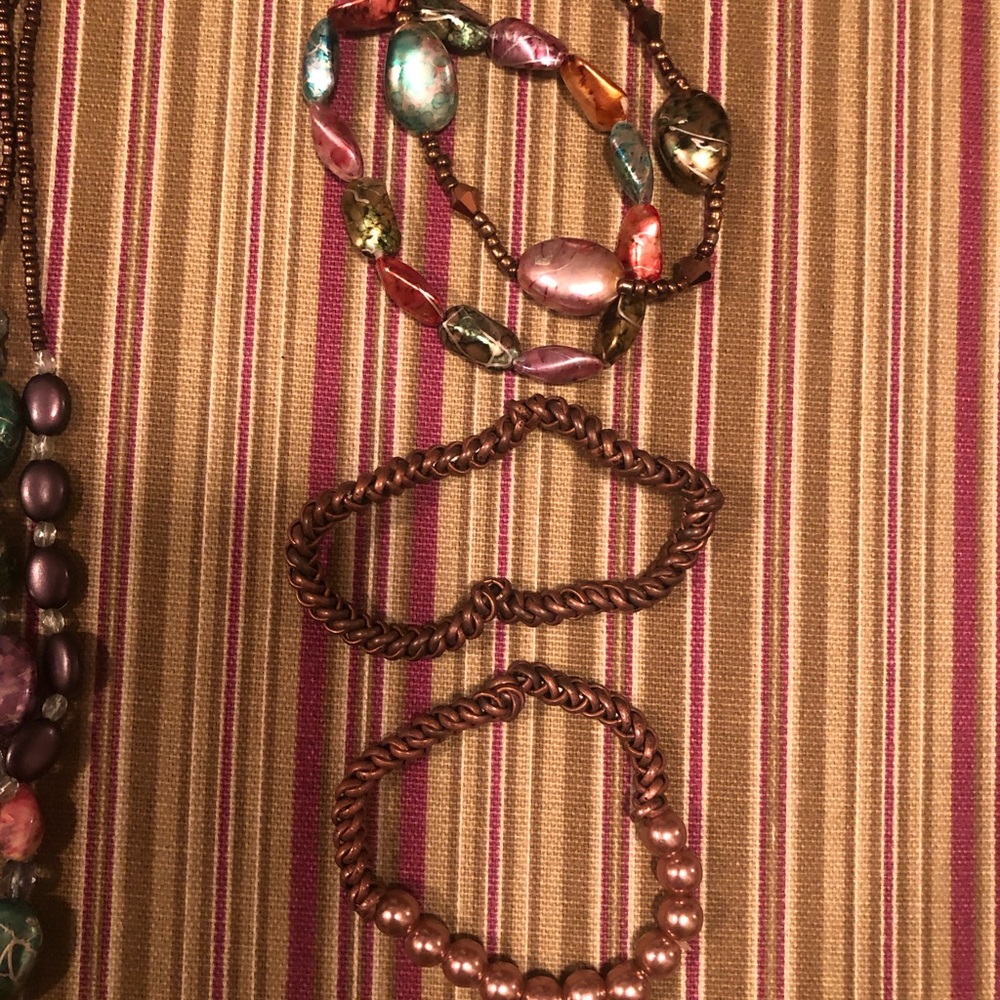 Multi Stone Necklace With Coordinating Stretch Br… - image 5